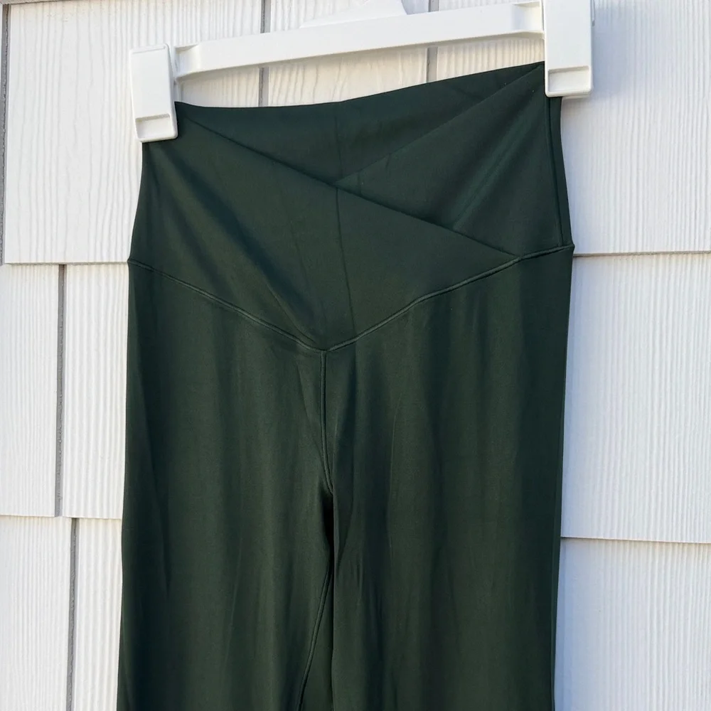 OFFLINE By Aerie Real Me High Waisted Crossover Flare Legging - Mystical Green - Picture 2 of 6
